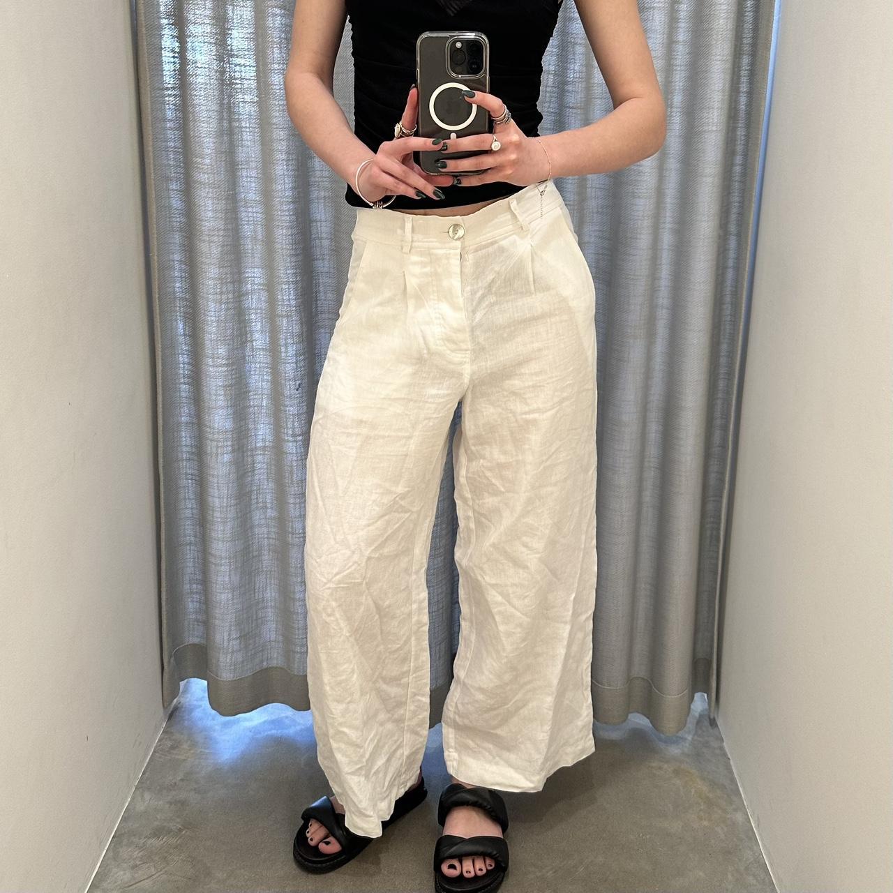 WHITE CROPPED LINEN PANTS FROM YOUR BOX