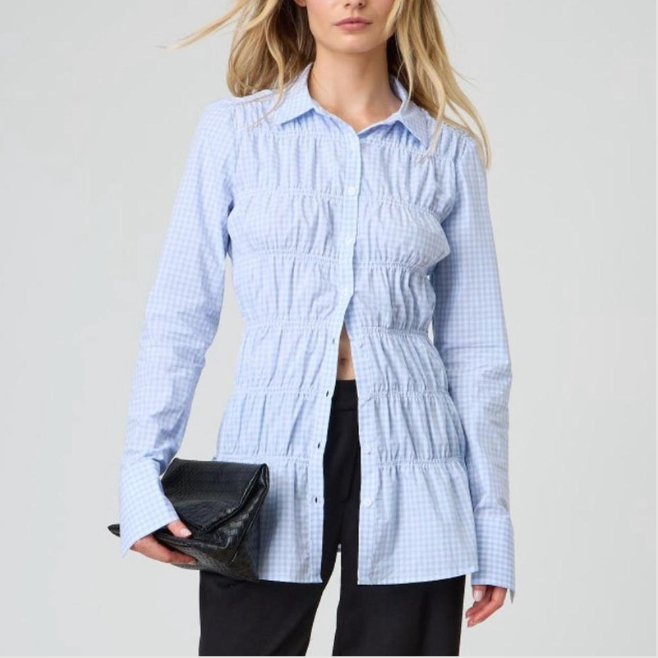 BLUE GINGHAM LONG SLEEVE FROM YOUR BOX